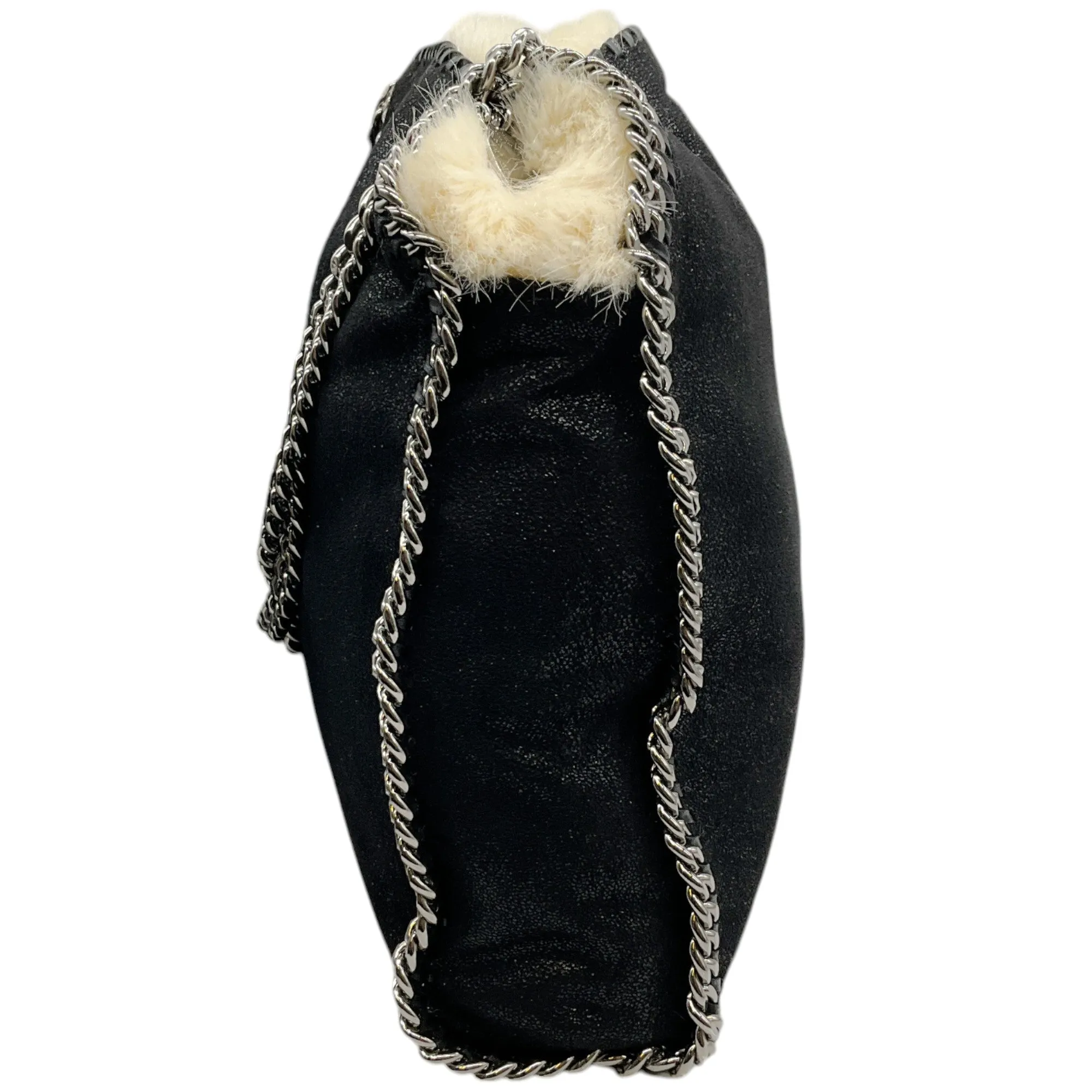 Stella McCartney Black Shaggy Deer Falabella Tote with Faux Fur Lining