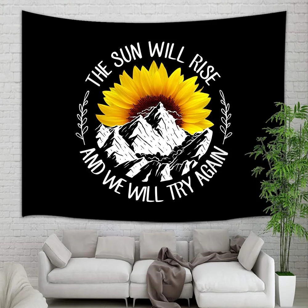 Sun Will Rise Sunflower Tapestry